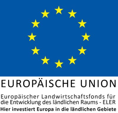 Logo: Europäische Union Europäischer Landwirtschaftsfonds für die Entwicklung des ländlichen Raums - ELER | Hier investiert Europa in die ländlichen Gebiete