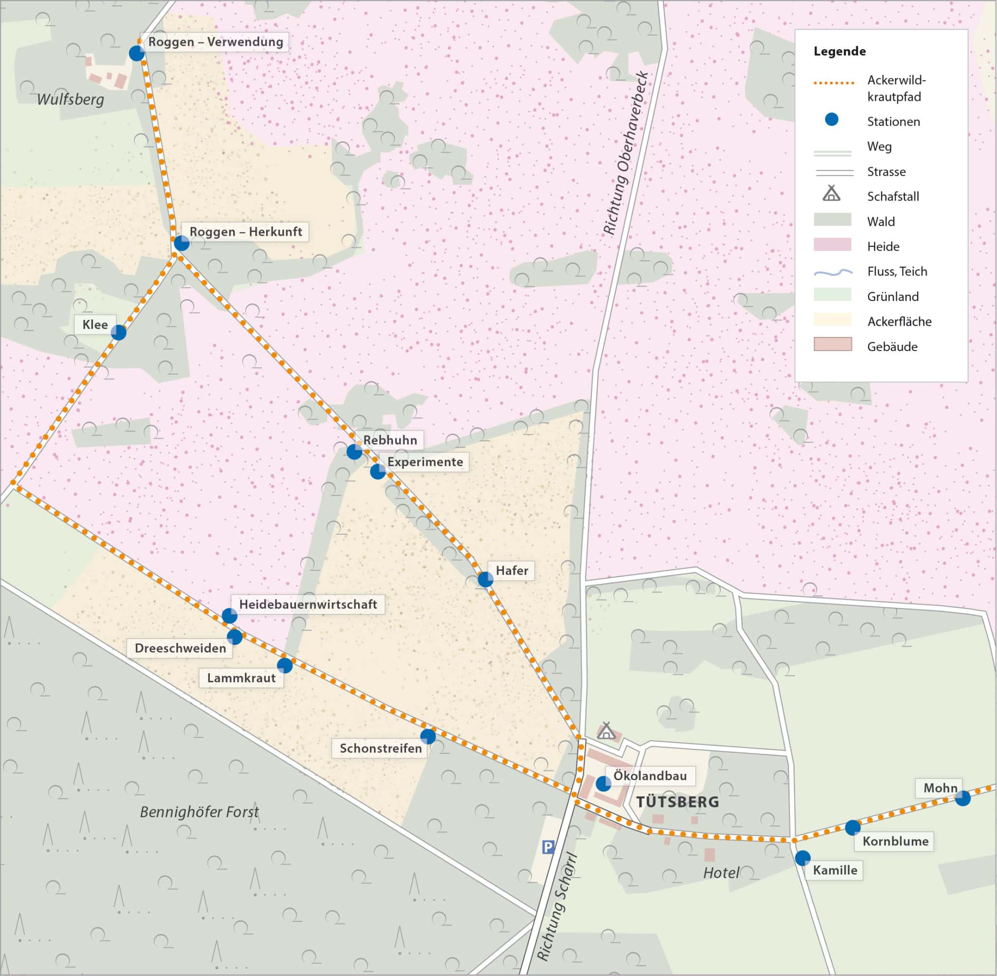 Ackerwildkrautpfad Tütsberg Übersichtskarte